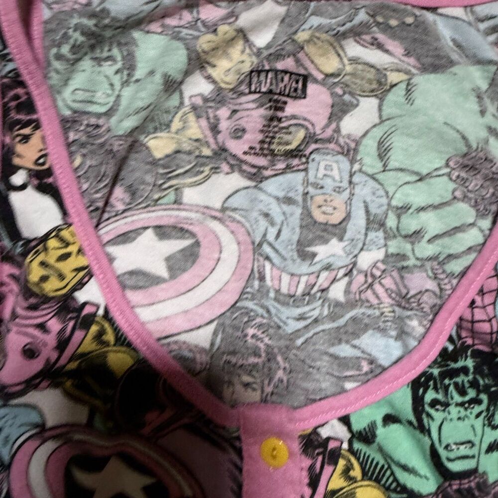 Marvel Pink, Green, Black & Blue Comic Print Romper - Picture 2 of 3